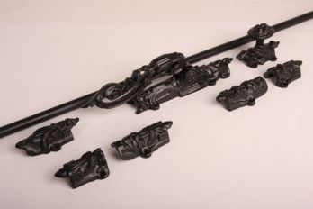 Klassieke espagnolet Zwart complete set met stangen
