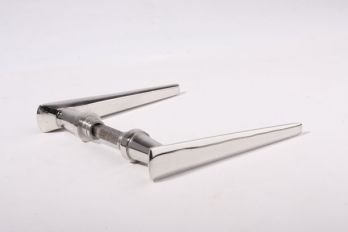 Deurklink (paar) blinkend nikkel Art Deco