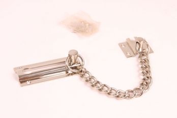 Deurketting voordeur blinkend nikkel 76mm