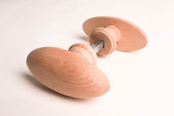 Deurkruk knop ovaal voor binnendeur beukenhout 93mm