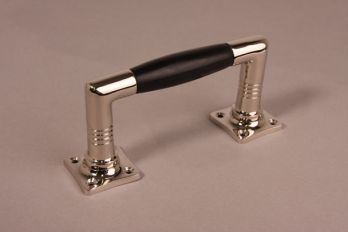 Deurgreep 155mm ton-model nikkel met zwart ebben