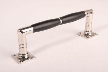 Deurgreep dubbel 225mm ton-model blinkend nikkel - zwart ebben