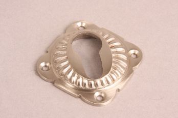 Cilinderrozet geribbeld 65mm geborsteld nikkel