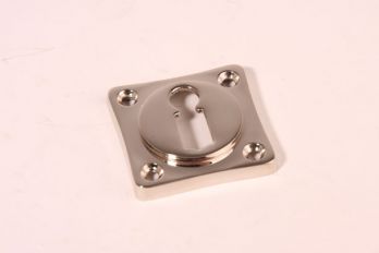 Sleutelrozet 38 mm met sleutelgat Blinkend nikkel