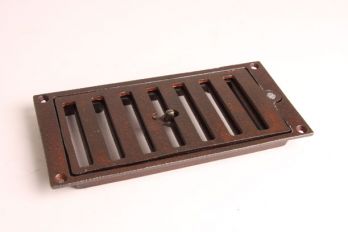 Afsluitbaar luchtrooster gietijzer zwart, roest of tinkleur 213 x 104 mm