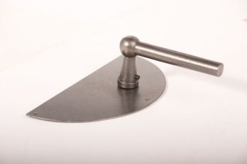 Deurkruk (paar) tinkleur LL met half ronde plaat - stompe deur