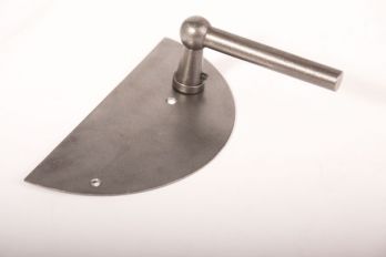 Deurkruk (paar) tinkleur LL met half ronde plaat - opdekdeur