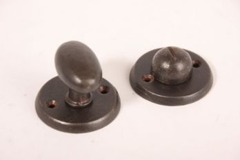 WC sluiting ei-knop 41mm met ronde rozetten roest