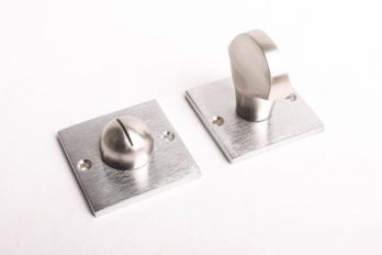 WC sluiting geborsteld nikkel vierkant 50mm met platte knop