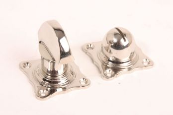 WC sluiting blinkend nikkel platte knop