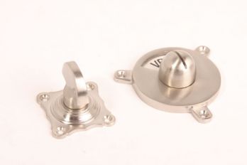 WC sluiting geborsteld nikkel half ronde knop+rozet159 zwart/wit