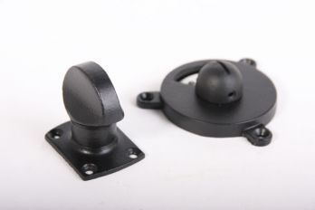 WC Sluiting zwart met platte knop en zwart wit vrij/bezet 854