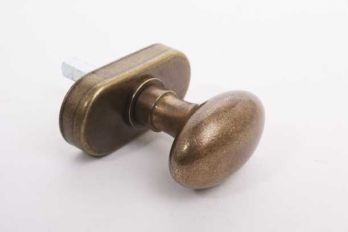 Klassieke raamkruk ovale knop brons antiek voor draai-kiep raam 51mm
