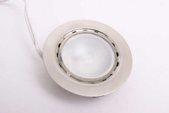 Ronde inbouw spot mat nikkel 12V halogeen 55mm diameter met G4 10W lampje