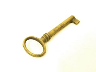Sleutel Brons antiek gat 42mm massief messing