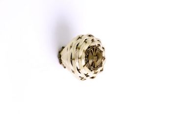 Geweven knop geweven bamboo met brons antieke draad 30mm