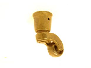 Klassiek meubelwieltje antiek brons rond 25mm - 65mm hoog