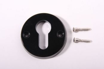 Cilinderrozet zwart bakeliet 54mm
