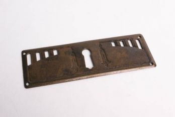 Sleutelplaat dun dwars brons antiek 33 mm