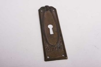 Sleutelplaat dun voor kastdeur brons antiek verticaal 90mm