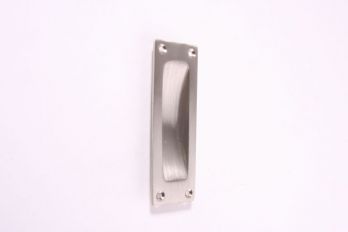 Schuifdeur-greep jaren dertig rechthoekig 120mm geborsteld nikkel