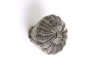 Geweven knop antiek zilver fijne draad 44mm