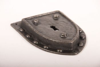 Sleutelplaat antiek grijs 155mm met bolkopschroeven