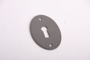 Sleutelplaat ovaal metaal grijs (tinkleur) 32mm