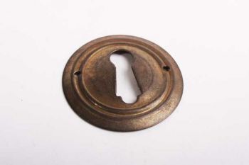 Ronde sleutelplaat dun brons antiek diameter 33mm
