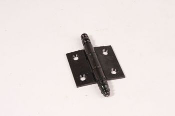 Scharnier zwart 50x50mm ijzer met sierknop