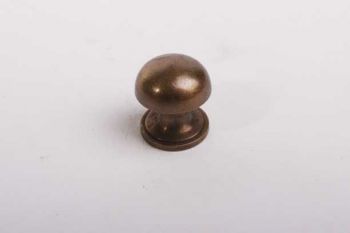 Klein knopje met voetje paddenstoel brons antiek rond 20mm