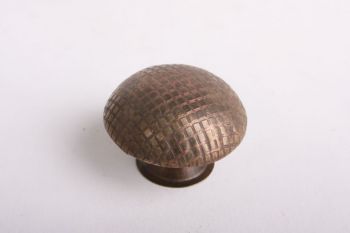 Knop brons antiek of messing polijst 38mm met vierkantjes