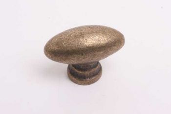 Ovale retro knop jaren twintig brons antiek 38mm