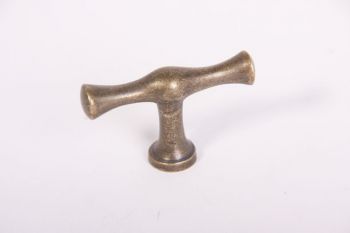 Knop T-vorm brons antiek 51mm kraanknop