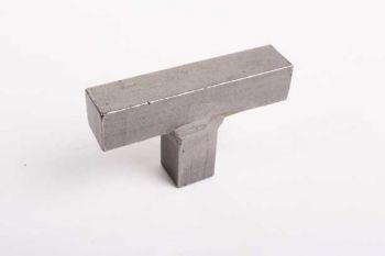 Knop industrieel grijs metalen tinkleur vierkant 55mm voor meubel en keuken