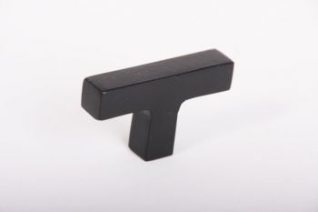 Zwarte knop industrieel vierkant 55mm voor meubel en keuken