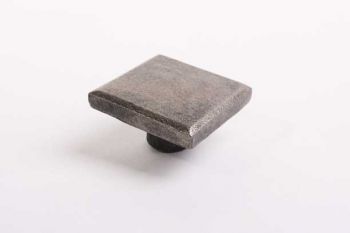 Vierkante knop zwaar gietijzer industrieel antiek grijs 50mm