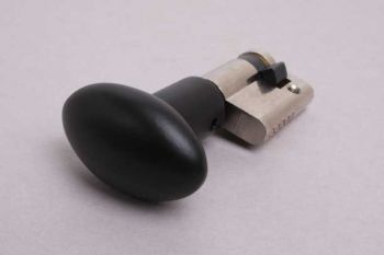 Profiel-Cilinderslot halve cilinder 45 nikkel met zwarte knop