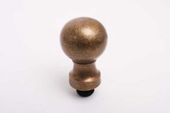 Bol rond 40mm brons antiek met inslagplug voor 20mm buis