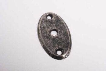 Slotplaatje voor bijzet insteekslot kruisbaard sleutel zilver antiek