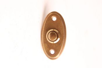 Deurbel-beldrukker ovaal brons antiek 33 mm