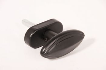 Raamkruk ovale knop zwart voor draai-kiep raam