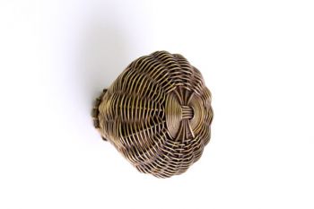 Geweven knop brons antiek fijne draad 44mm