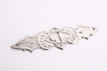 Klassieke sleutelplaat nikkel voor lades dun messing 35 mm dwars