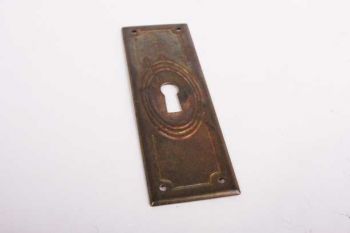 Sleutelplaat verticaal voor kastdeur dun brons antiek 32 mm