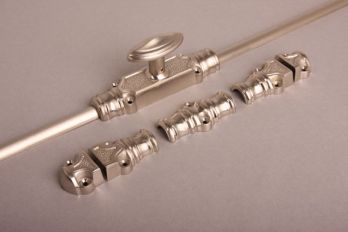 Raamsluiting cremone geborsteld nikkel 2400mm met stangen