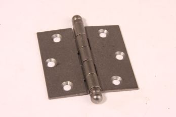 Scharnier metaal grijze tinkleur 76mm x 76mm met bolkop