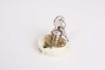 Achterinlaatslot (cilinder) wit 35mm links met 2 sleutels en rozet