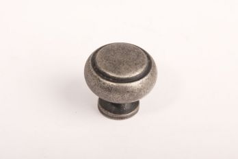 Klassieke knop rond zilver antiek 30mm