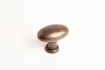 Knop ovaal voor meubel en keuken brons antiek 41mm